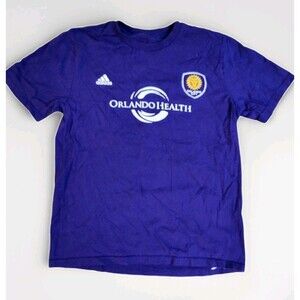Orlando City Soccer T Shirt Shea #20 Adidas Sz Large 14 16 Purple Youth Cotton